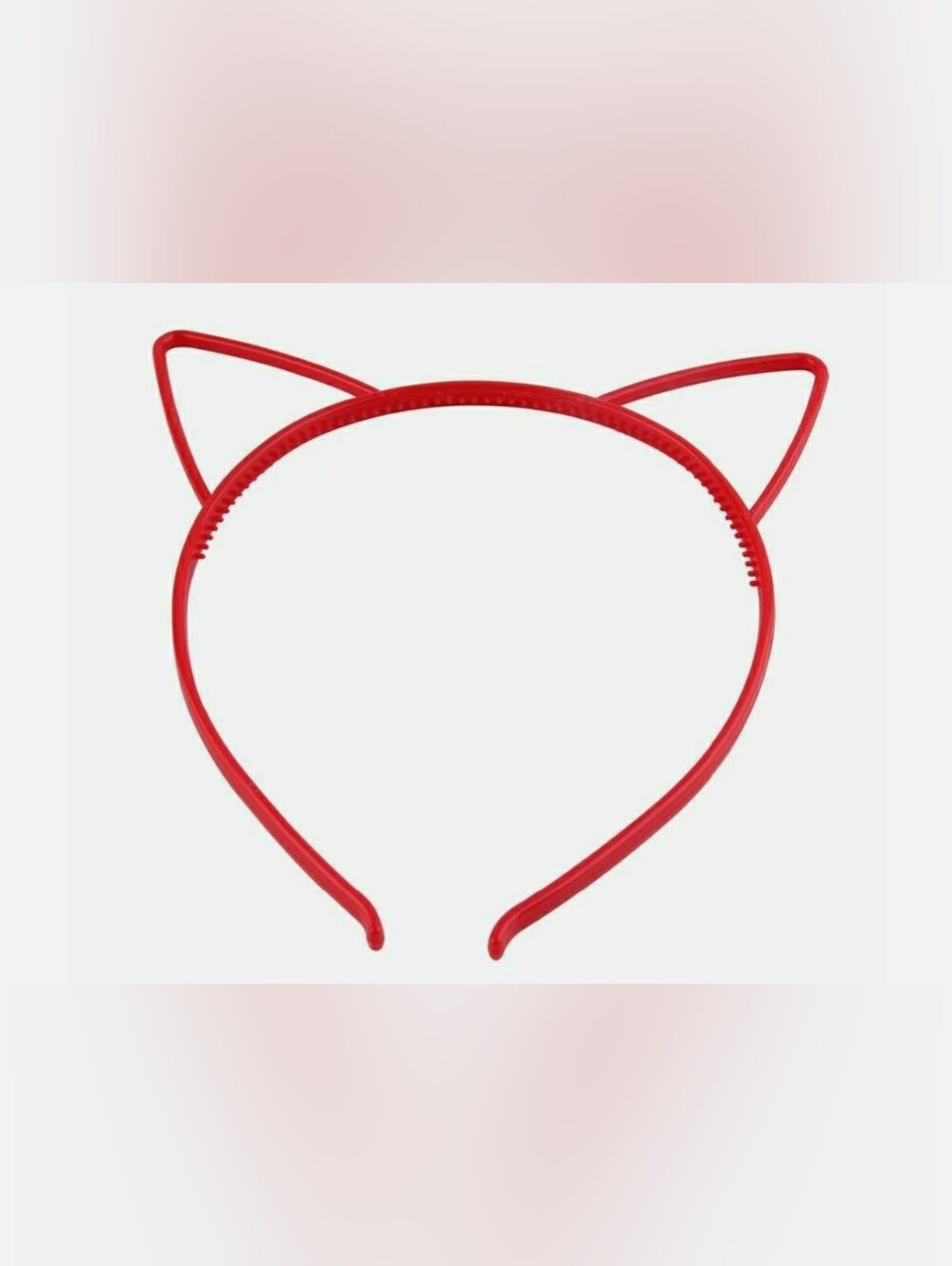 Red Plastic Cat Ear Headband